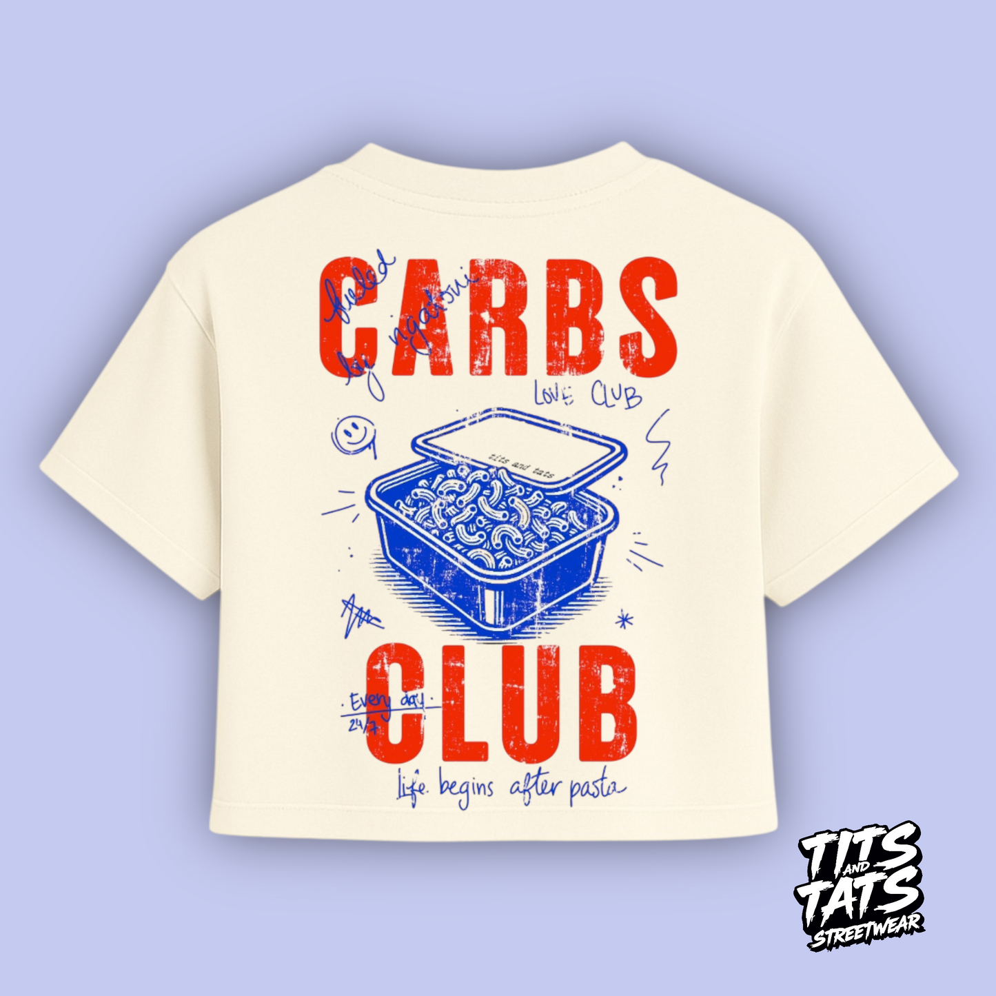 Croptop Oversize “LOVE CARBS”