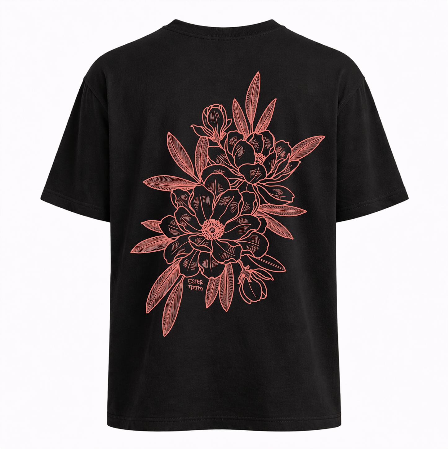 Camiseta Oversize Flor Tits and Tats Tattoo by Ester Sans